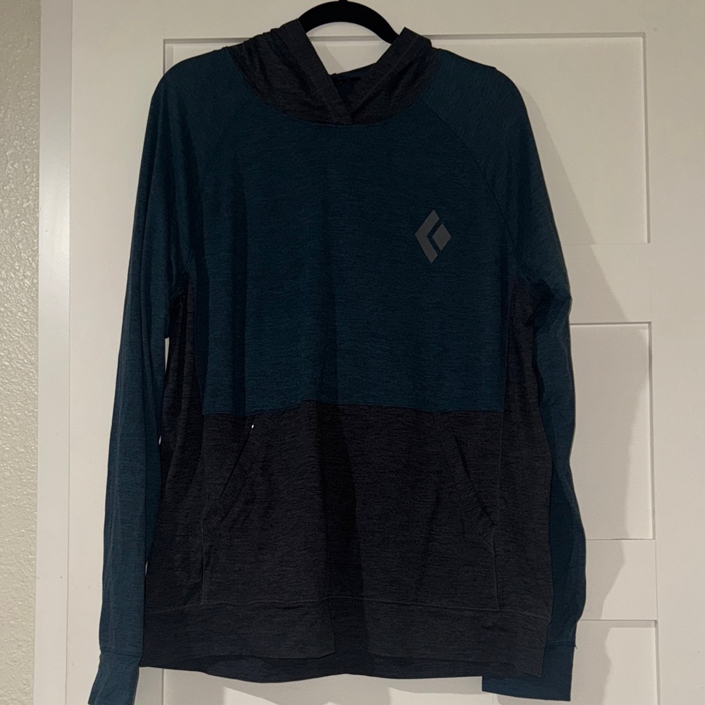 Black Diamond Men's Teal and Charcoal Hoodie